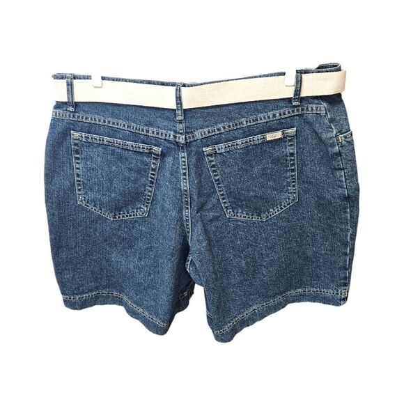 RIDERS BY LEE Women's Plus Mid Rise Instant Slimming Med Wash Jean Shorts 18W - Picture 9 of 13